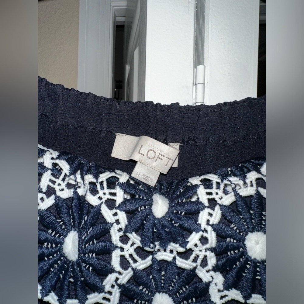 Loft off the shoulder floral navy dress - Picture 4 of 5